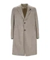 Lardini Herringbone Three-button Coat In Gray