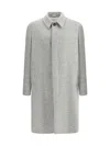 Lardini Herringbone Single-breasted Coat In Gray