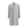 Lardini Herringbone Single-breasted Coat In Silver