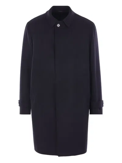 Lardini Herringbone Single-breasted Coat In Black