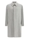 Lardini Herringbone Single-breasted Coat In Gray