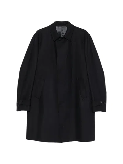 Lardini Herringbone Single-breasted Coat In Blue