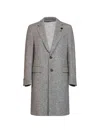 Lardini Herringbone-pattern Single-breasted Coat In Gray