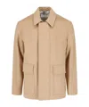 Lardini Classic Wool Jacket With Front Zip And Button Closure In Neutral