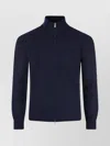 Lardini High Collar Long Sleeve Knit Sweater In Blue
