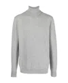 Lardini Roll-neck Fine-knit Wool Jumper In Gray