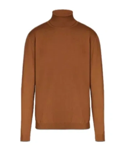 Lardini High-neck Sweater In Brown