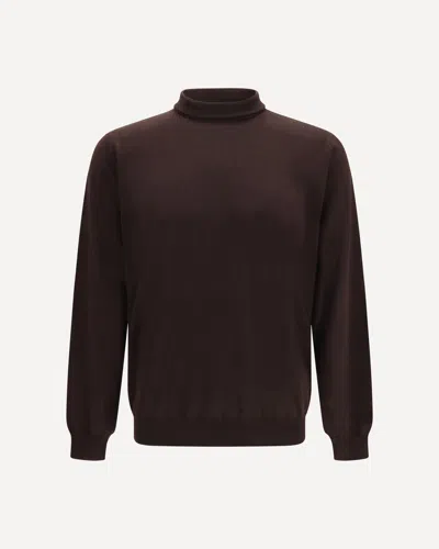Lardini High Neck Sweater In Brown
