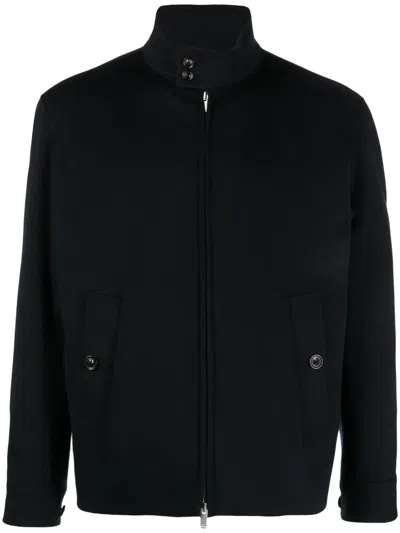 Lardini High-neck Wool Jacket In Blue