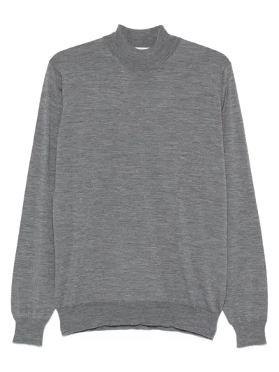 Lardini High-neck Wool Sweater In Gray