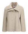 Lardini High-neck With Drawstring Jacket In Neutral