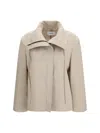 Lardini High-neck With Drawstring Jacket In Neutral