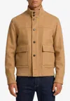 Lardini Beige Wool Oves Aries Full-length Jacket In Brown