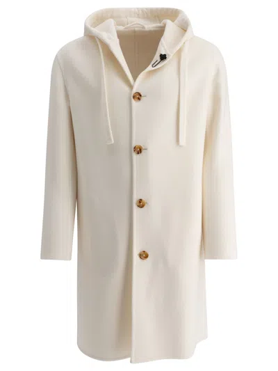 Lardini Hooded Coat Coats In White