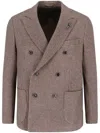 Lardini Double-breasted Blazer In Brown