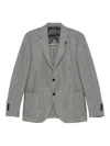 Lardini Houndstooth Blazer In Gray