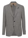 Lardini Houndstooth Patterned Tailored Jacket In Gray