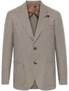 Lardini Classic Check Pattern Tailored Blazer In Neutrals