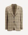 Lardini Checked Twoo-button Blazer In Sand