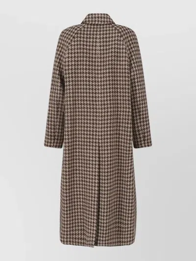 Lardini Houndstooth Coat Notch Collar Side Pockets In Black