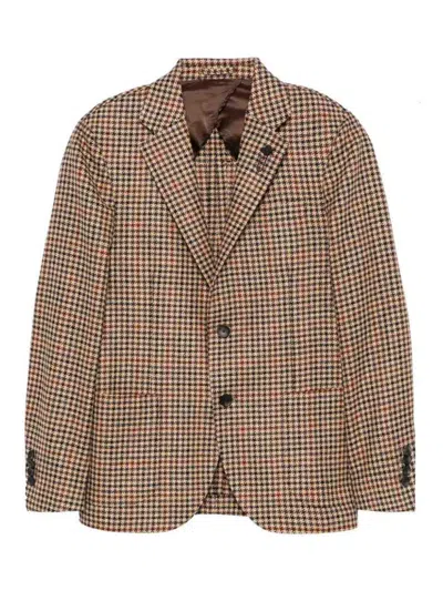 Lardini Houndstooth Jacket In Multi