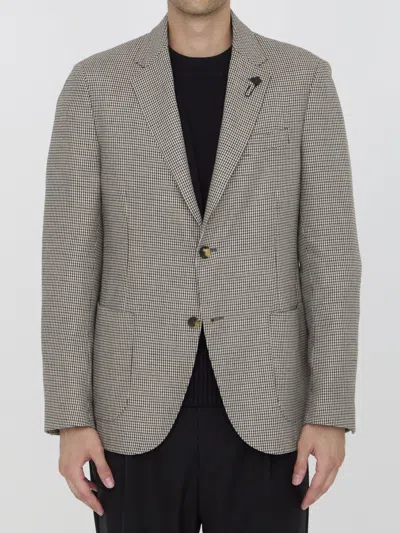 LARDINI LARDINI HOUNDSTOOTH JACKET