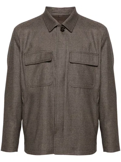 Lardini Houndstooth Jacket In Brown