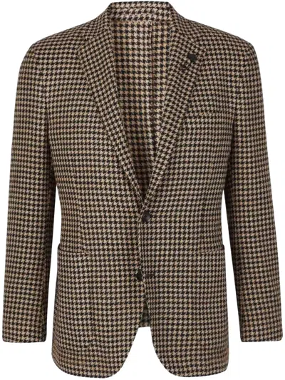Lardini Houndstooth-pattern Blazer In Brown