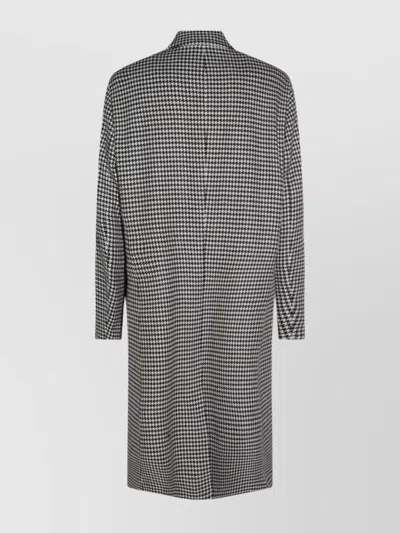 LARDINI HOUNDSTOOTH PATTERN LONG SLEEVES SIDE POCKETS COAT