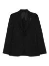 Lardini Houndstooth-pattern Two-button Blazer In Black