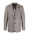 Lardini Houndstooth-pattern Wool Blazer In Gray