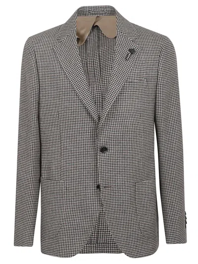 LARDINI HOUNDSTOOTH PATTERNED TAILORED JACKET