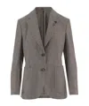 Lardini Houndstooth Tailored Notched Lapel Jacket In Gray