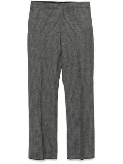 Lardini Houndstooth Tapered Trousers In Black