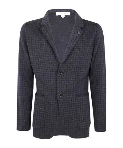LARDINI HOUNDSTOOTH THREE-BUTTON JACKET
