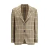 Lardini Checked Twoo-button Blazer In Black