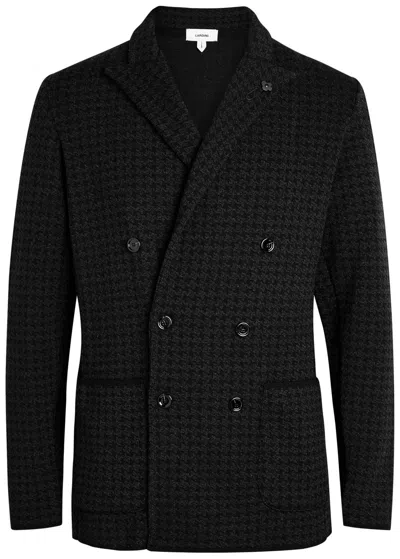 Lardini Houndstooth Wool Cardigan In Black