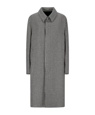 Lardini Houndstooth Wool Coat In Multi