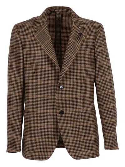 LARDINI HOUNDSTOOTH WOOL JACKET
