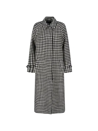 Lardini Houndstooth-pattern Belted Coat In Multi