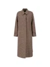 Lardini Houndstooth-pattern Belted Coat In Neutral