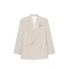 Lardini Houndstooth-pattern Double-breasted Blazer In Neutrals