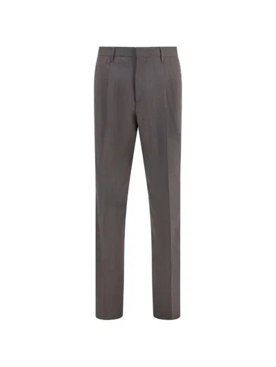Lardini Houndstooth-pattern Straight-leg Trousers In Gray