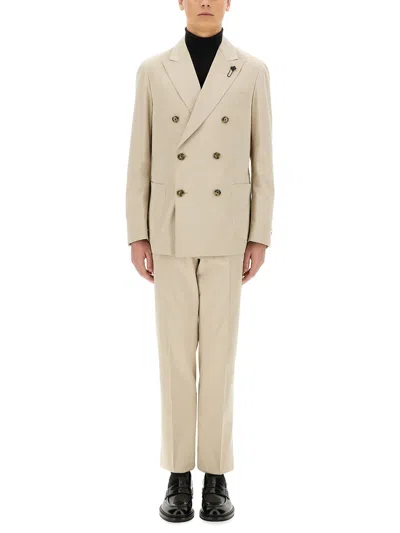 Lardini Feeling Double Breasted Mens Suit In Gray