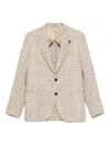 Lardini Checked Two-button Jacket In Brown