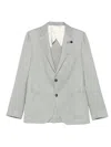 Lardini Button Wool Jacket In Gray