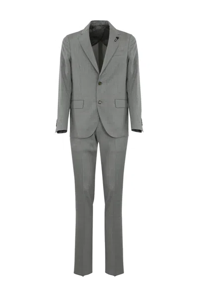 Lardini Iconic Drop 7 Reg Pure Wool Dress In Grigio