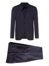 Lardini Tailored Suit With Button Cuffs And Chest Pocket In Blue