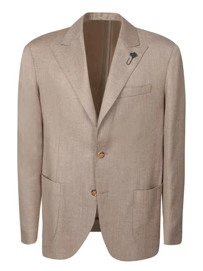 LARDINI BEIGE TWILL JACKET