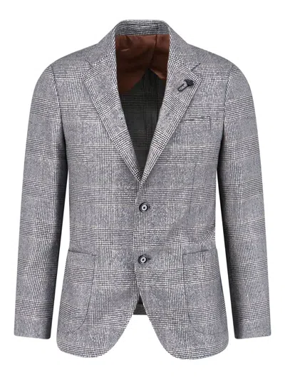 Lardini Single-breasted Wool Blazer In Gray